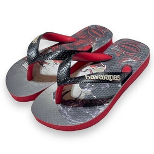 Havaianas Marvel Venom Red and Black Flip Flops Toddler Boys 11/12C Brand New!